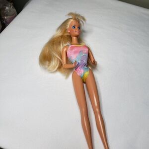 Vintage 1990 Bathtime Fun Barbie Doll Only Blonde Hair Blue Eyes